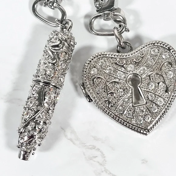 Joy Mangano Silver Bag Charm Keychain Accessory - Picture 5 of 11